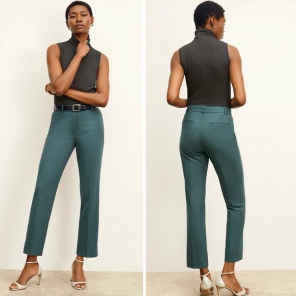 M.M. Lafleur The Smith Washable Wool Twill Pants in Blue Jade Size 6 Work Office - Picture 1 of 9
